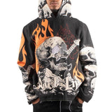 Majestik Rockon Rhinestone Tapestry Jacquard LS Hoodie (Black) TH2482