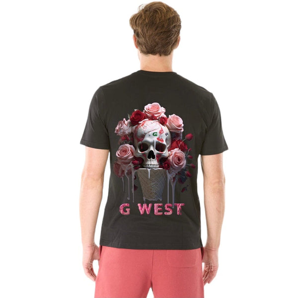G West Printed Icecream Skull Basic Tee (Black) GWPBAST5006
