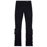 Smoke Rise Stacked Utility Pocket Twill Pants (Jet Black) JP23539