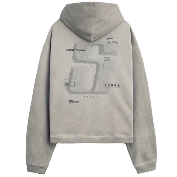 StampD Cement Transit Relaxed Cropped Hoodie (VIntage Washed Fog)