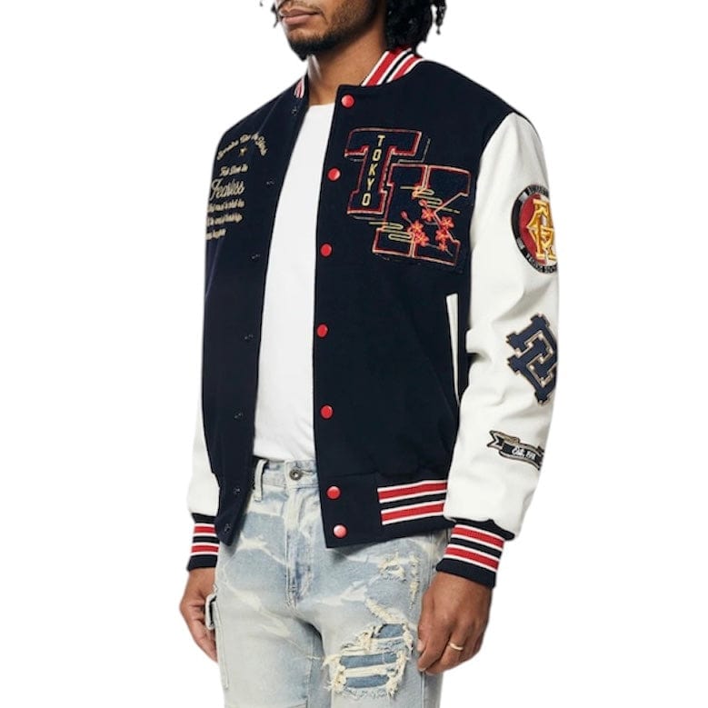 Smoke Rise Tokyo Varsity Jacket (Navy) WW23699