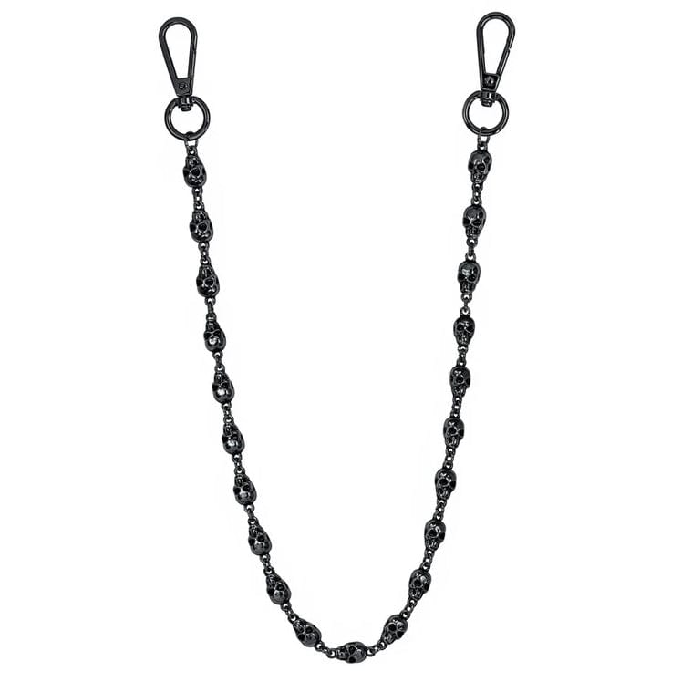 Jewelry Essentials 9mm Skull Pant Chain 24" (Black) BKC-106BK