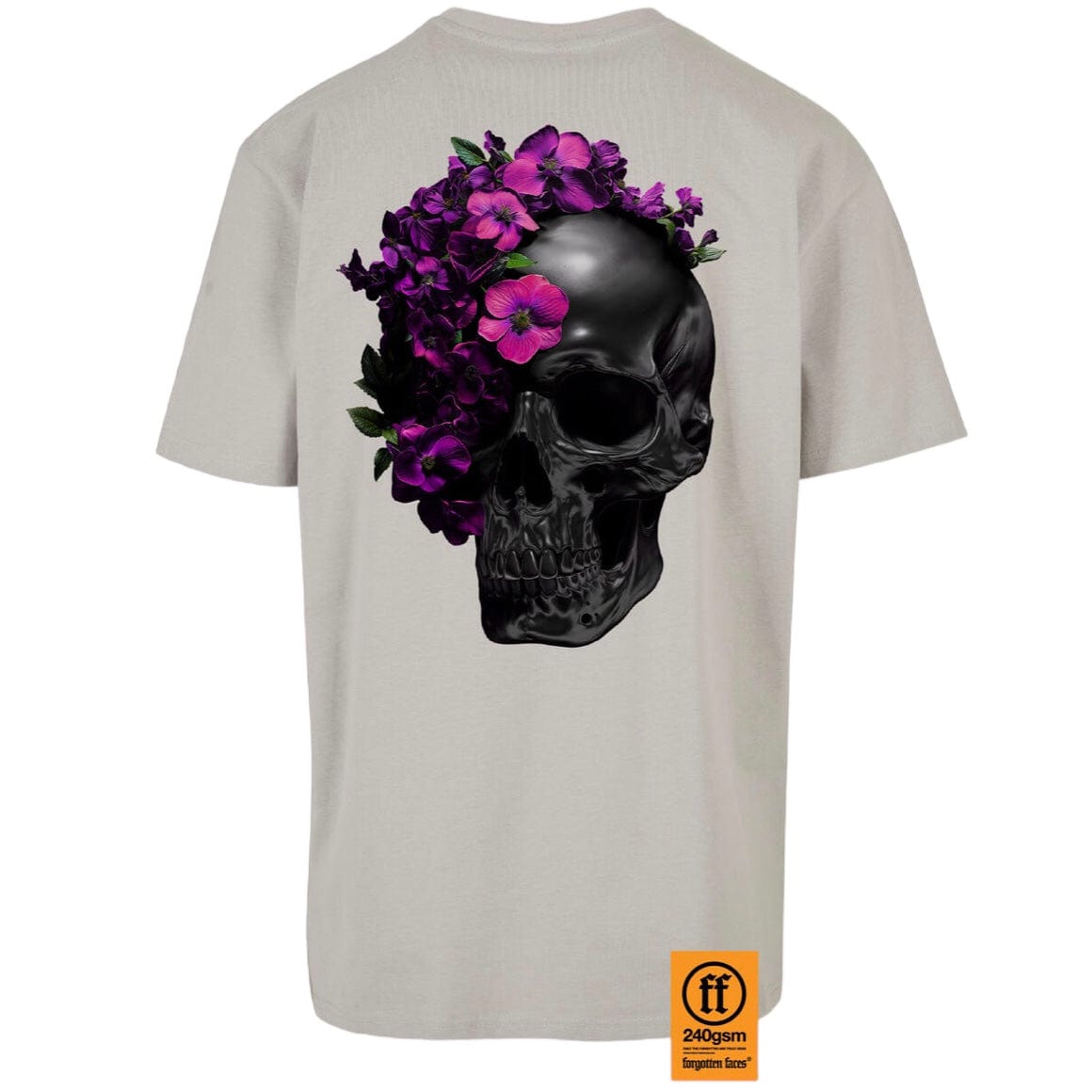 Forgotten Faces Flowered Skull Tee (Light Asphalt)