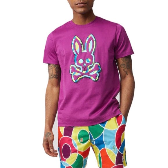 Psycho Bunny Ash Graphic Tee (Summer Plum) B6U432T1PC