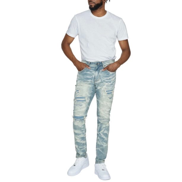 Smoke Rise Lightning Effect Jeans (Clyde Blue) JP23509