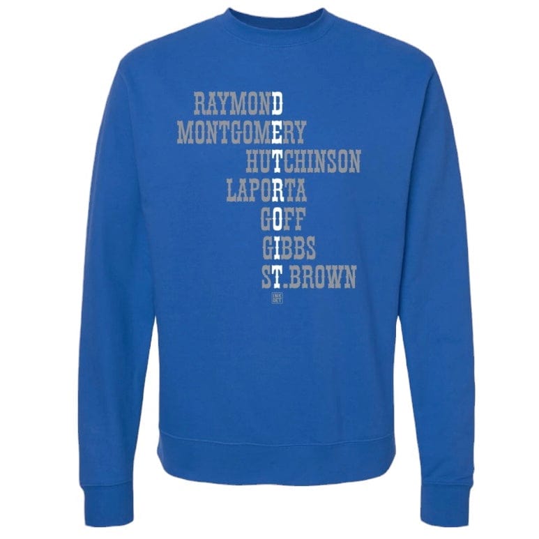 Ink Detroit Starting Lineup Crewneck Sweatshirt (Royal Blue) 9685