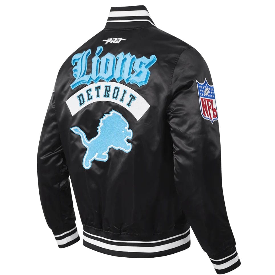 Pro Standard NFL Detroit Lions Best Of Men's Rib Satin Jacket (Black)