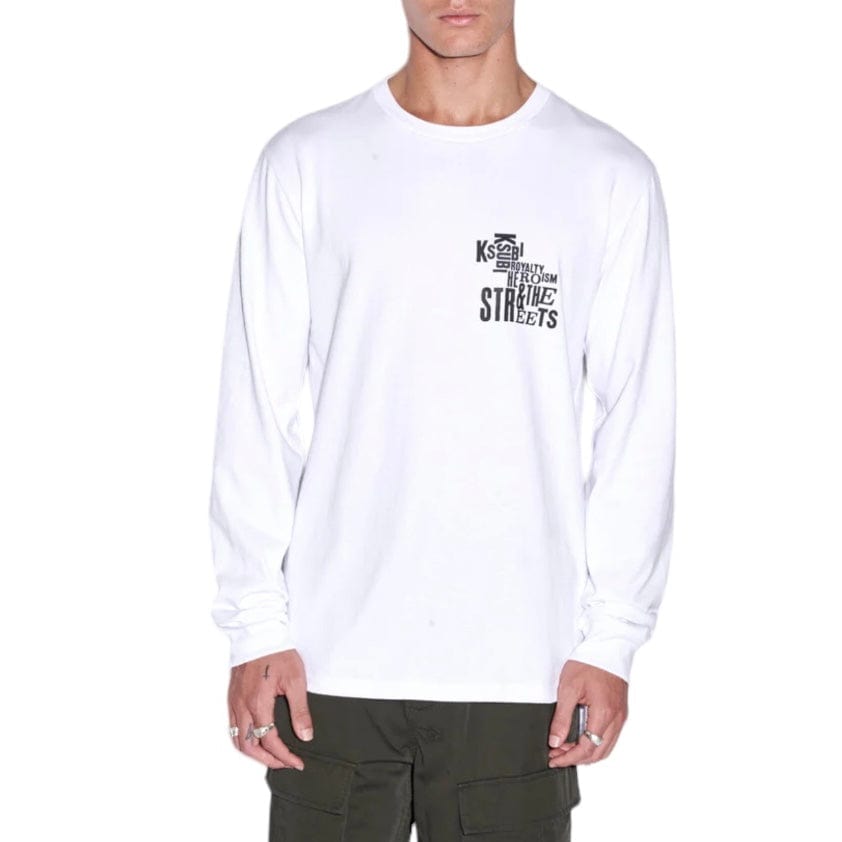 Ksubi Graff Kash Long Sleeve Tee (Tru White) MFA23TE013