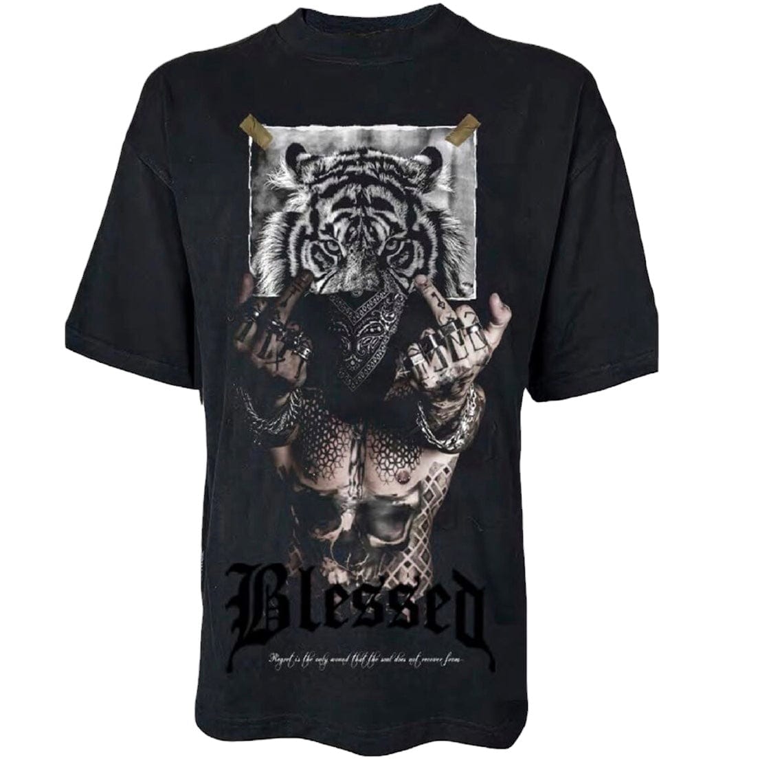 Blessed Regrets Are The Only Wound T Shirt (Black)