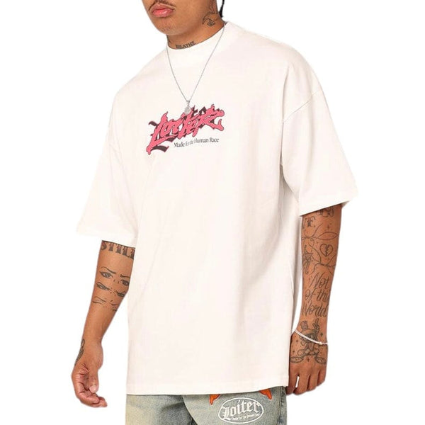 Loiter Sketchbook Oversized Tee (Off White)