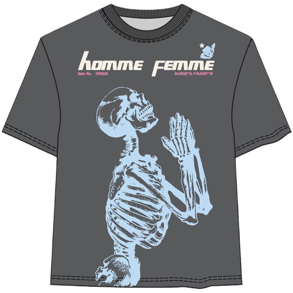 Homme & Femme Skeleton Tee (Black/Blue) HFFW202302-3
