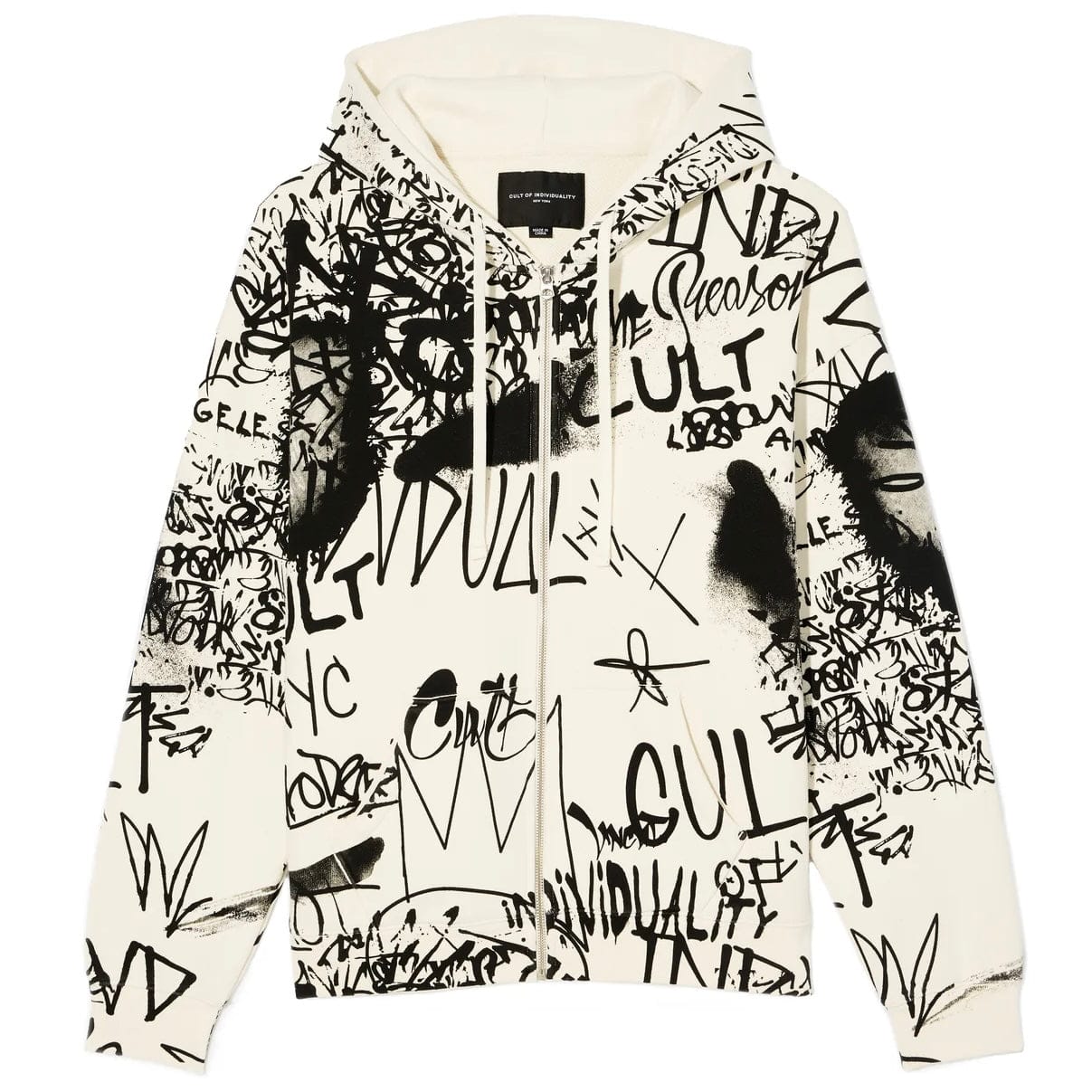 Cult Of Individuality Zip Novelty Hoody (Winter White) 625B10-TP11A
