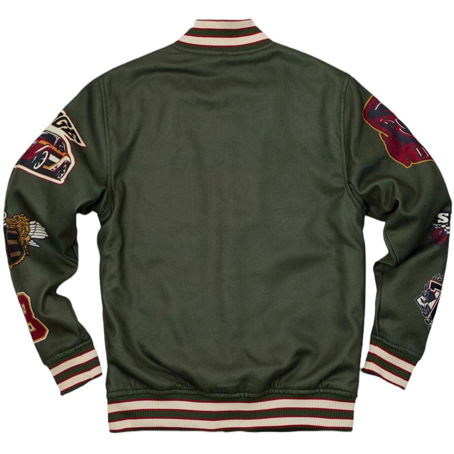 Reason Brand Dodge Demon Varsity Jacket (Olive Green) DG-94