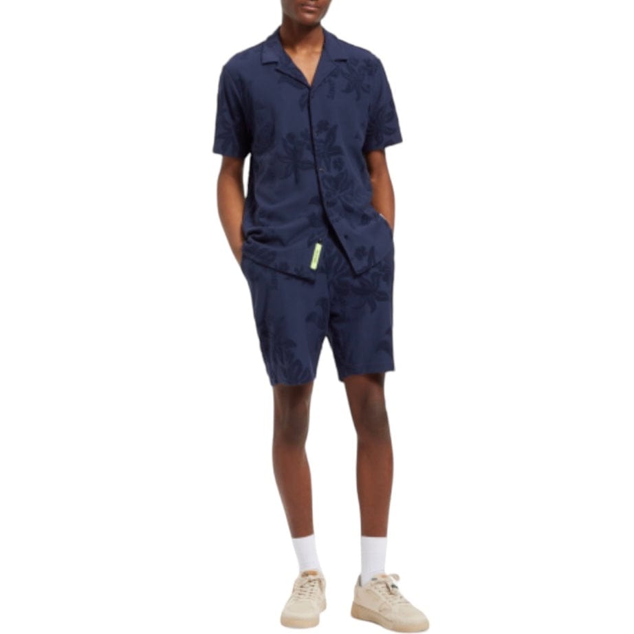 Scotch & Soda Jacquard Towelling Shorts (Navy Blue) 177321