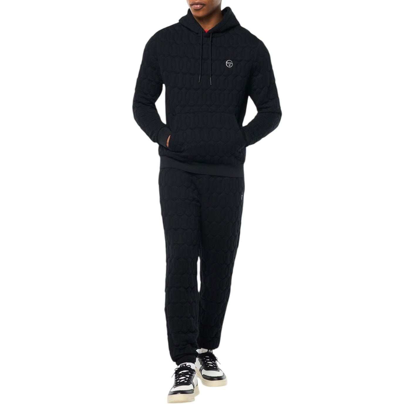 Sergio Tacchini Aversa Quilted Hoodie & Sweatpants Set (Black Beauty)