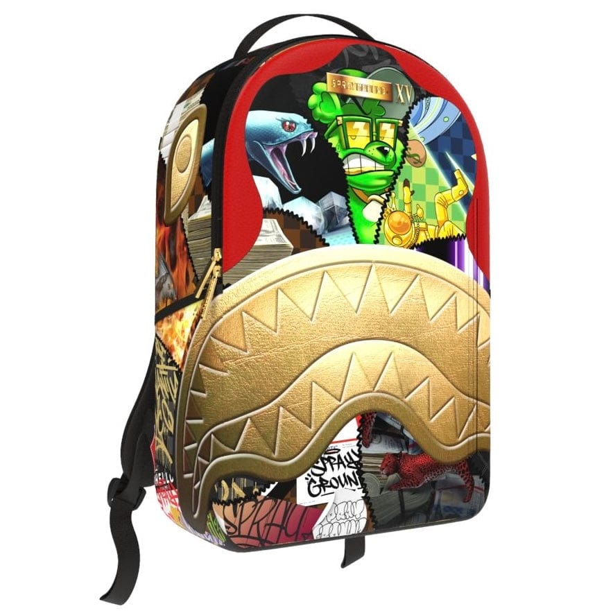 Sprayground 15 Years Gold  And Spliced DLXV Backpack