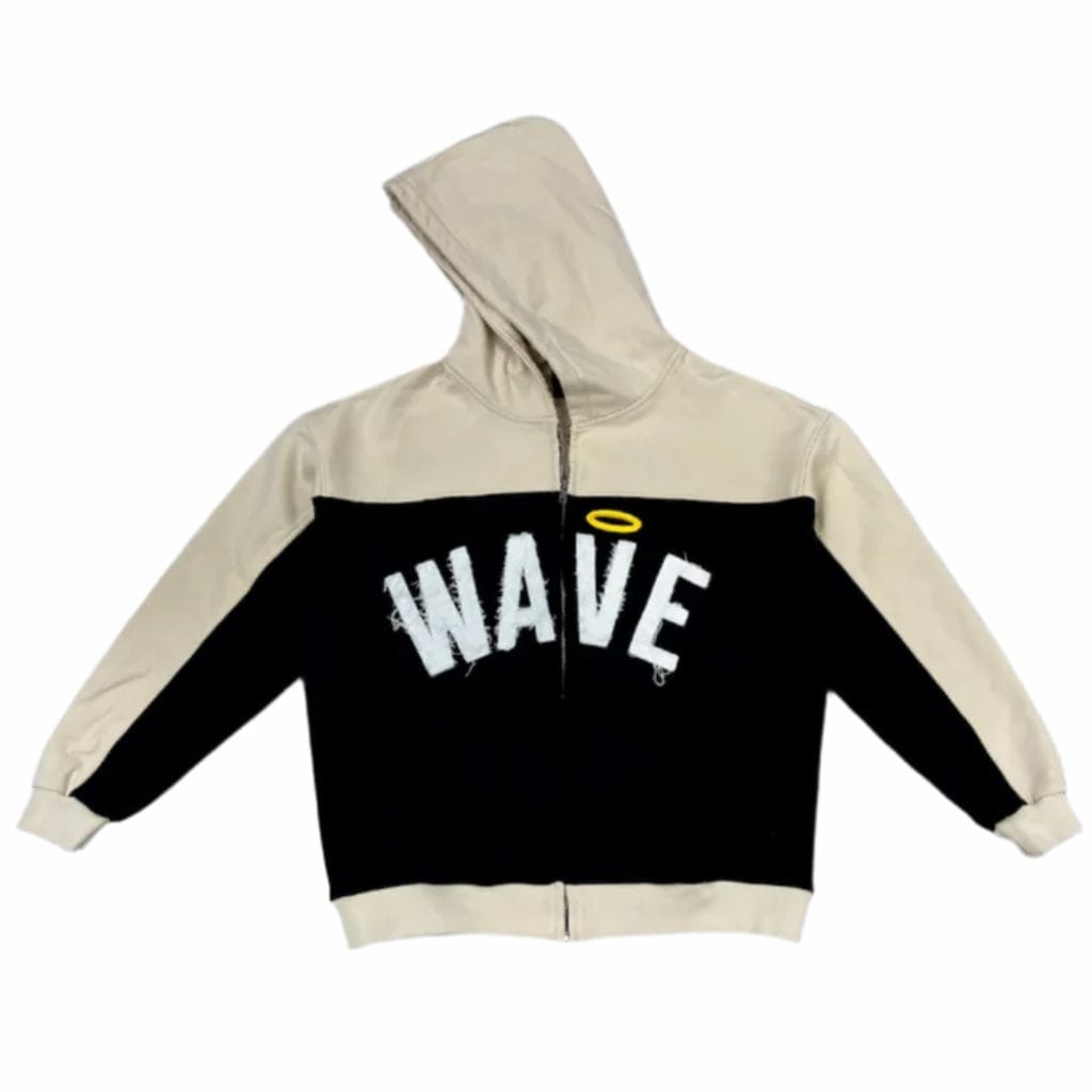 Mr.Wave Distressed Wave Hoodie (Black)