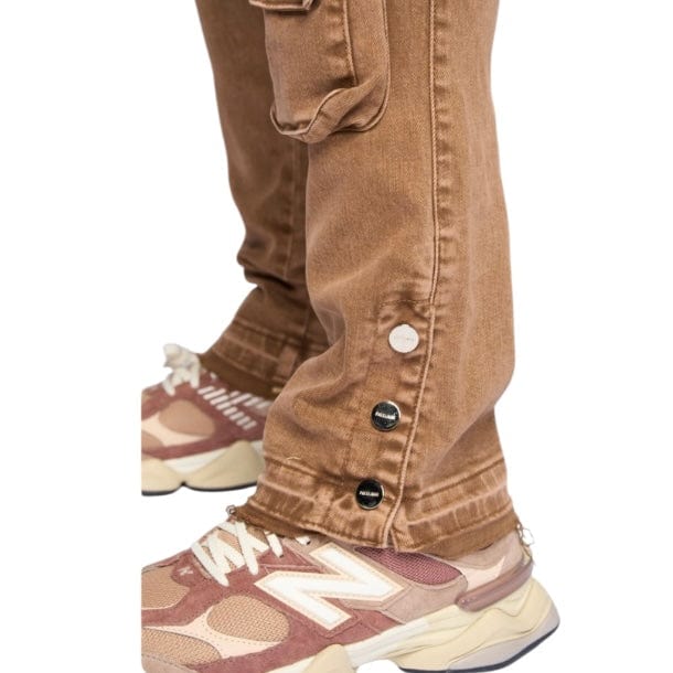 Pheelings "Journey To Greatness" Cargo Flare Stacked Denim (Brown)
