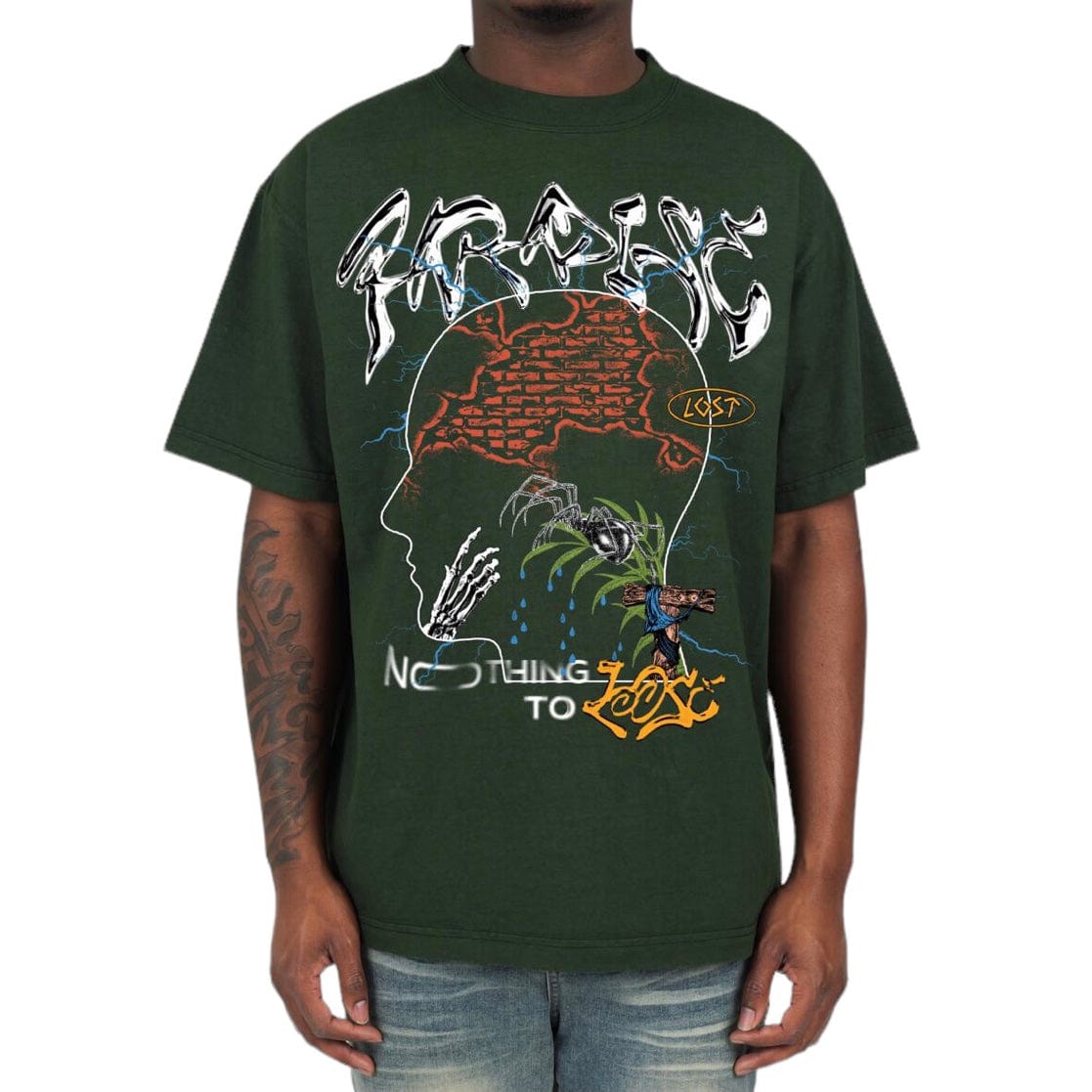 Lost In Paradise Nuerons Tee (Moss) PL00602