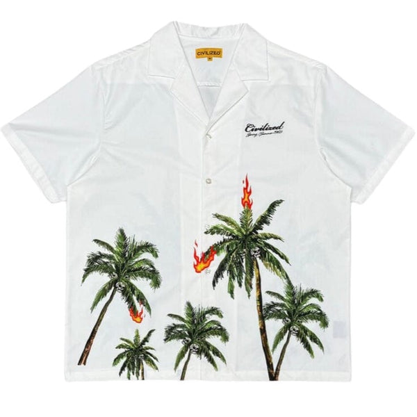 Civilized Palm Tree Button Down & Short Set (Sand) CV5737-5738