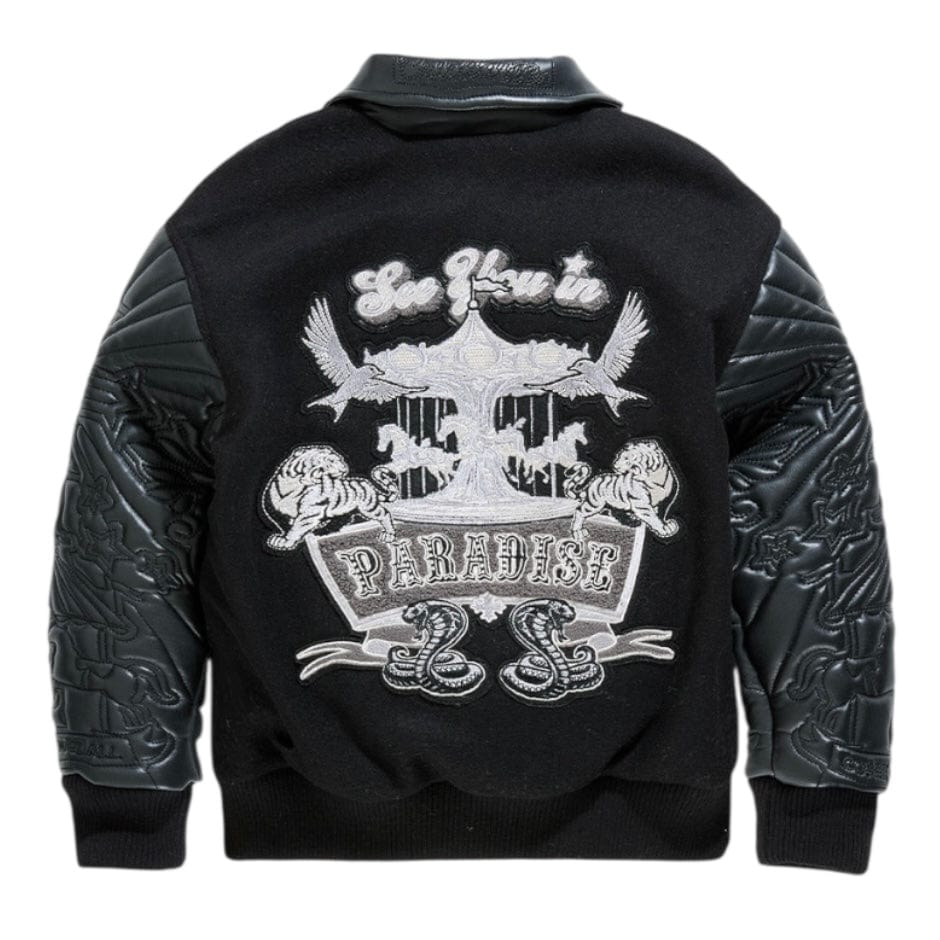 Kids See You In Paradise Smoke & Mirrors Varsity Jacket (Noir) 91667K