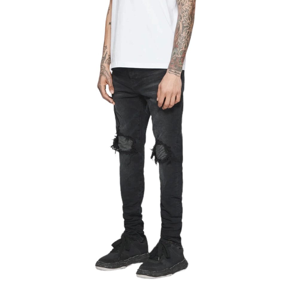 Purple Brand Black Wash Blowout Denim (Black Wash) P002-BLB