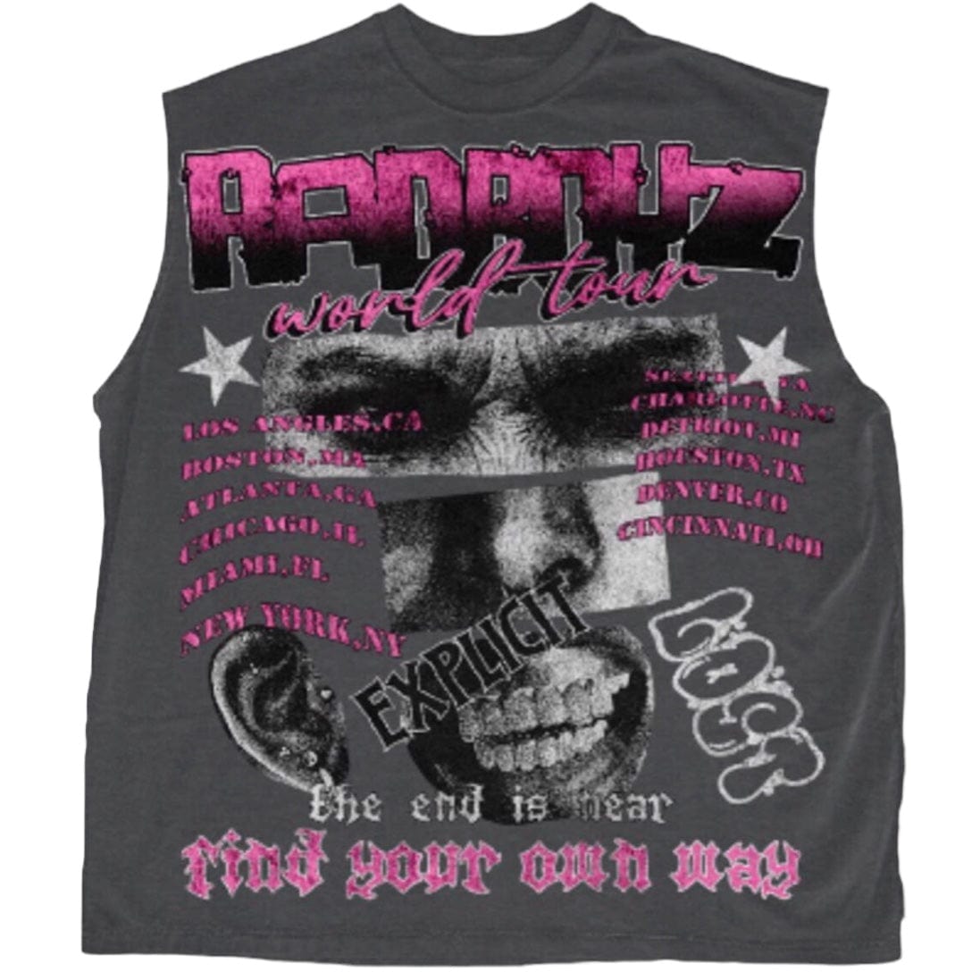 Rad Boyz World Tour Sleeveless Tee (Grey) RB-KT-054