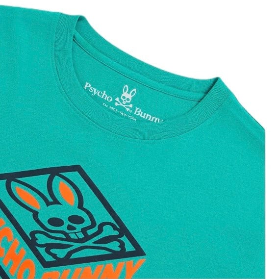 Psycho Bunny Glasson Graphic Tee (Miami Teal) B6U207Q1PC