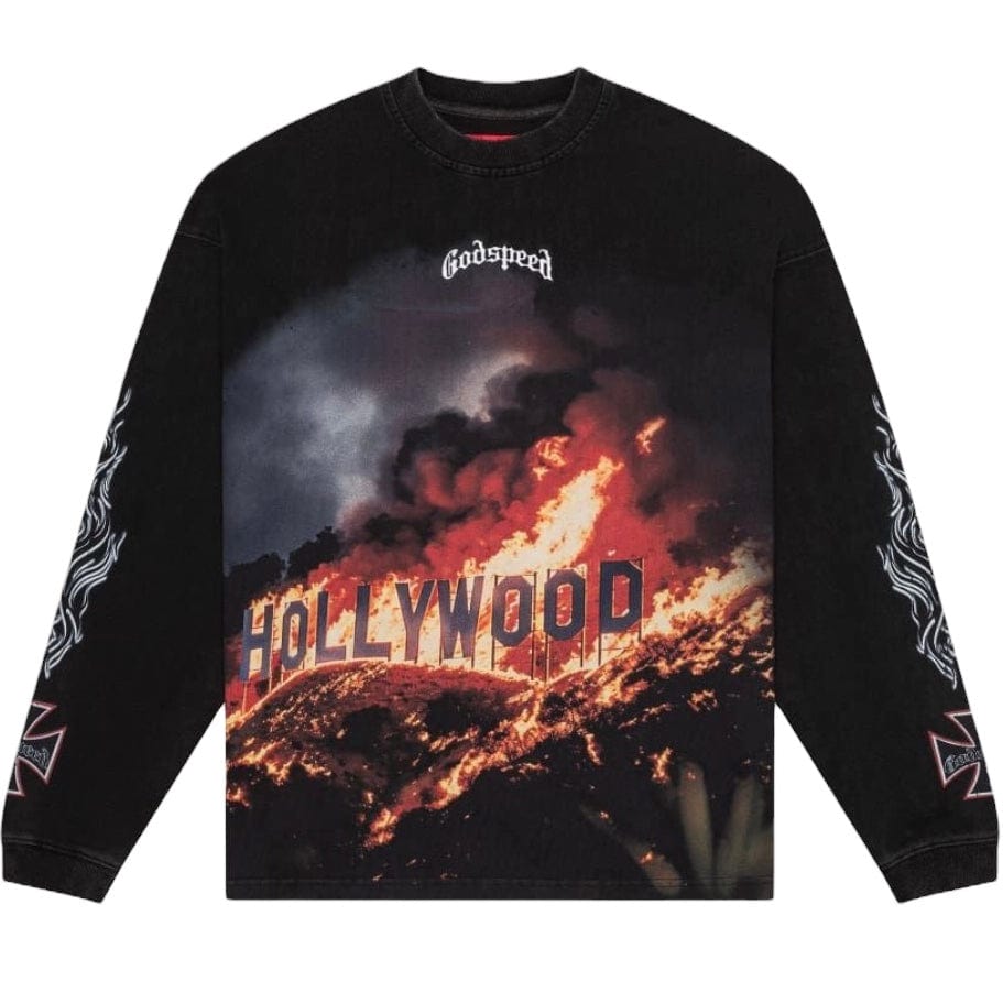 Godspeed Hollywood Inferno LS T-Shirt (Black Wash)