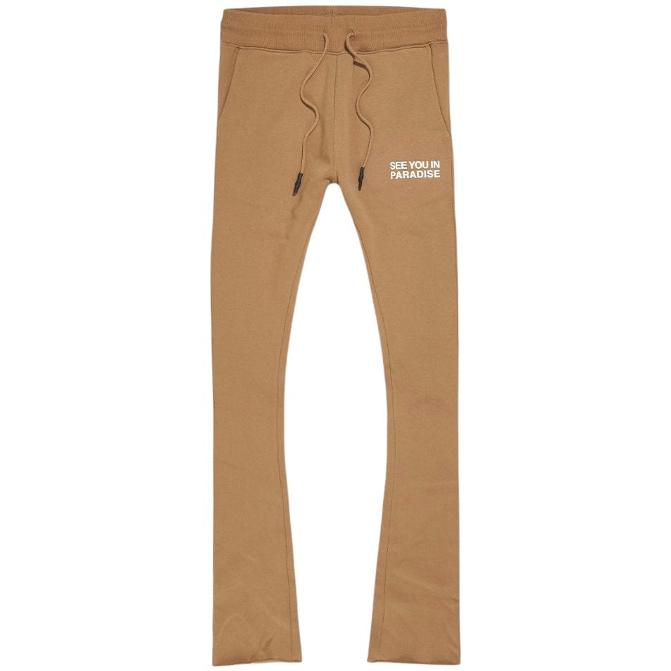 See You In Paradise Tonal Stacked Sweatpants (Mocha) 8899L