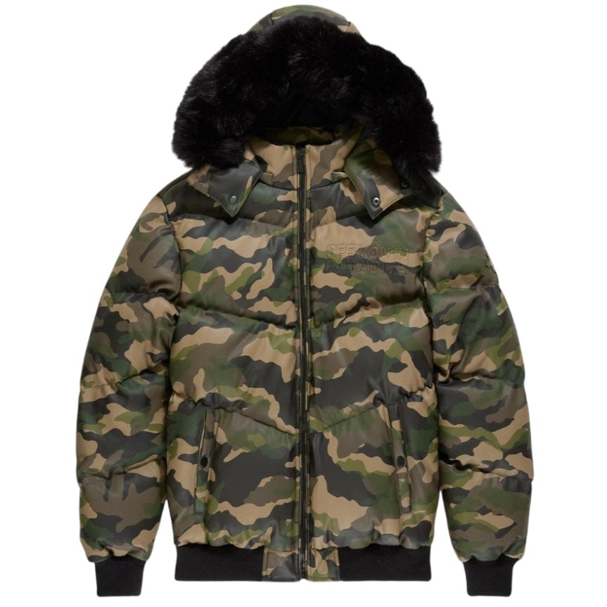 See You In Paradise The Wild One Camo Puffer Jacket (Vintage Camo) 91665C