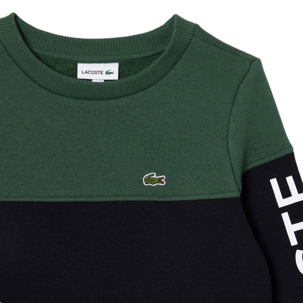 Kids Lacoste Colorblock Flannel Sweatshirt (Dark Green/Navy) SJ5288-51