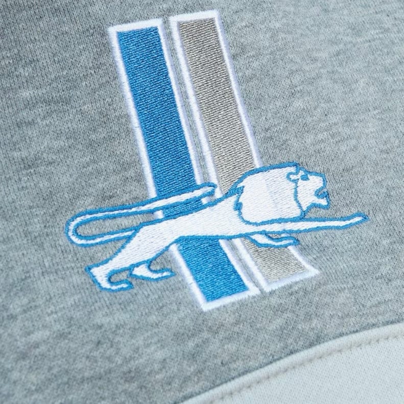 Mitchell & Ness Detroit Lions Head Coach Pullover Hoodie (Grey/Blue)