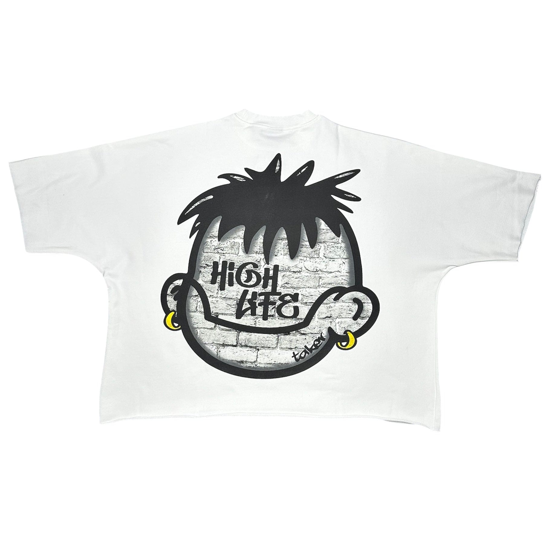 Taker Crazy Big Face Print Oversized SS Tee (White) TS570