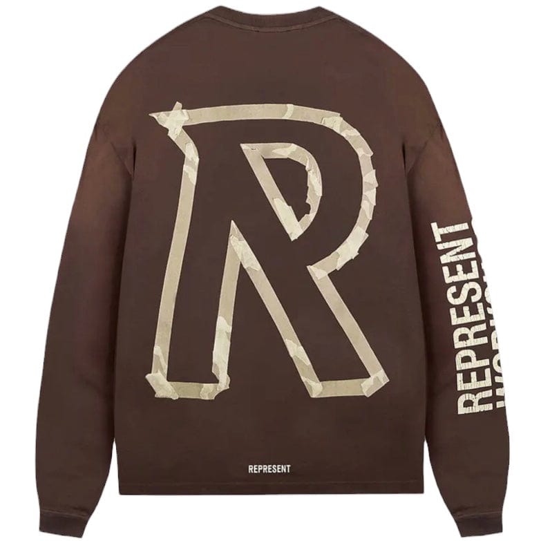 Represent Masking Tape Initial Long Sleeve T Shirt (Cedar) MLM4210-232