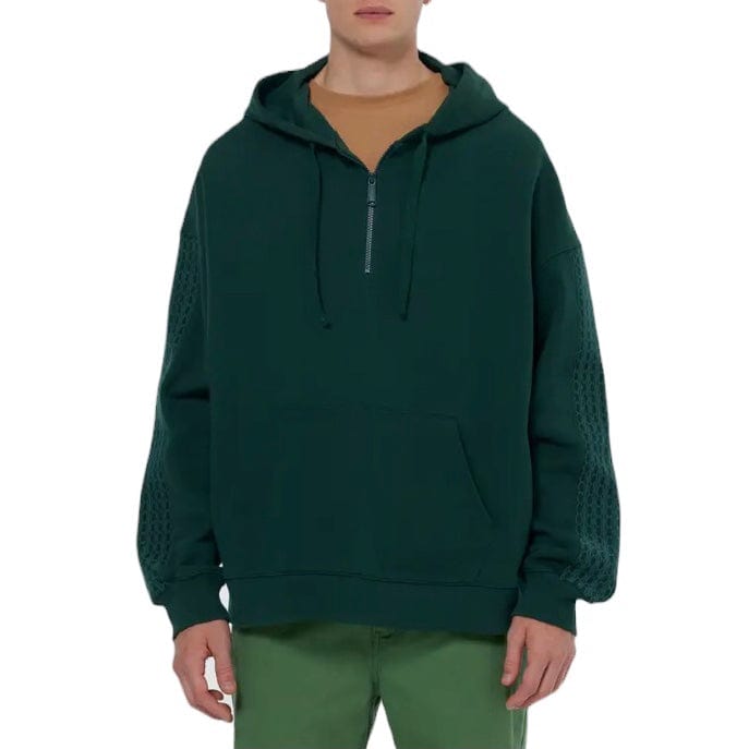 Scotch & Soda Rib Insert Half-Zip Loose Fit Artwork Hoodie (Green) 179904