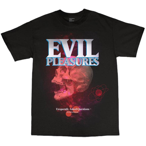 Frequently Asked Questions Evil Pleasures T Shirt (Black) 23-389