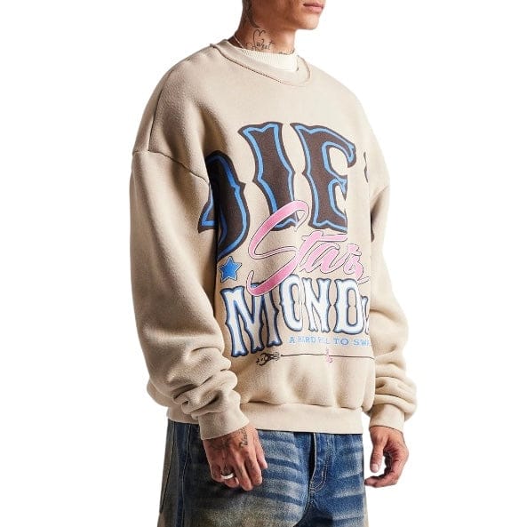 Diet Starts Monday Jumbo Crewneck Sweatshirt (Taupe)