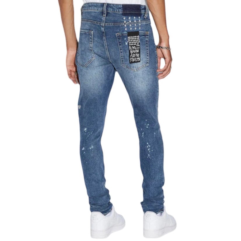 Ksubi Van Winkle Kulture Trashed Denim (Blue Stonewash) MSP24DJ009