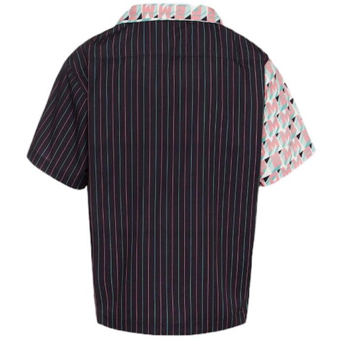 Homme Femme Hologram Striped Shirt (Black/Green) SPRING23118-2