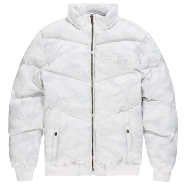See You In Paradise The Wild One Camo Puffer Jacket (Arctic Camo) 91665C