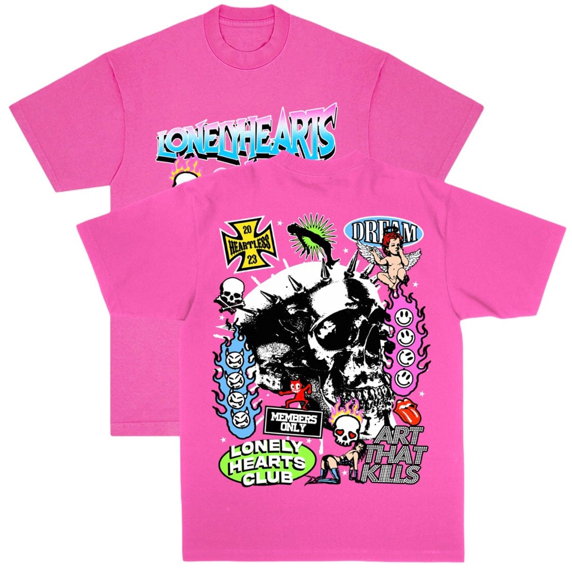 Lonely Hearts Club Heartless T Shirt (Garment Dye Neon Pink) SST0104