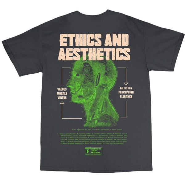 Frequently Asked Questions Ethics & Aesthetics T Shirt (Dark Grey) 24-415BP