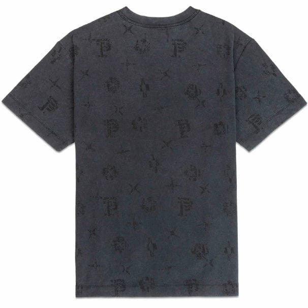 Purple Brand Textured SS Type Monogram Tee (Washed Black) P104-JMBW224