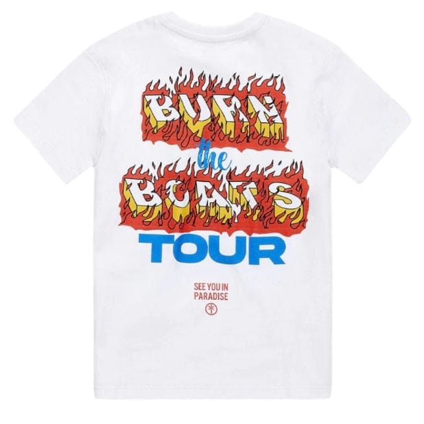 Boys Jordan Craig Burn The Boats T Shirt (White) 9202AB