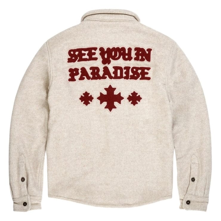 See You In Paradise Wool Embroidered Shacket (Cream) 2569