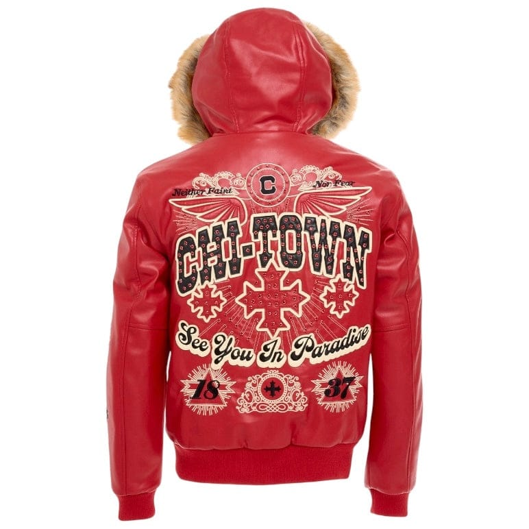See You In Paradise Windy City Hooded Bomber Jacket (Red) 91748