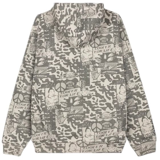 GRMY Peace Within All Over Print Regular Zip Hoodie (Light Grey) GCH623