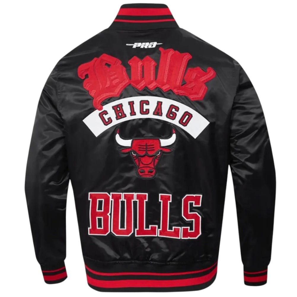 Pro Standard NBA Chicago Bulls Rib Wool Varsity Jacket (Black/Red/Blac