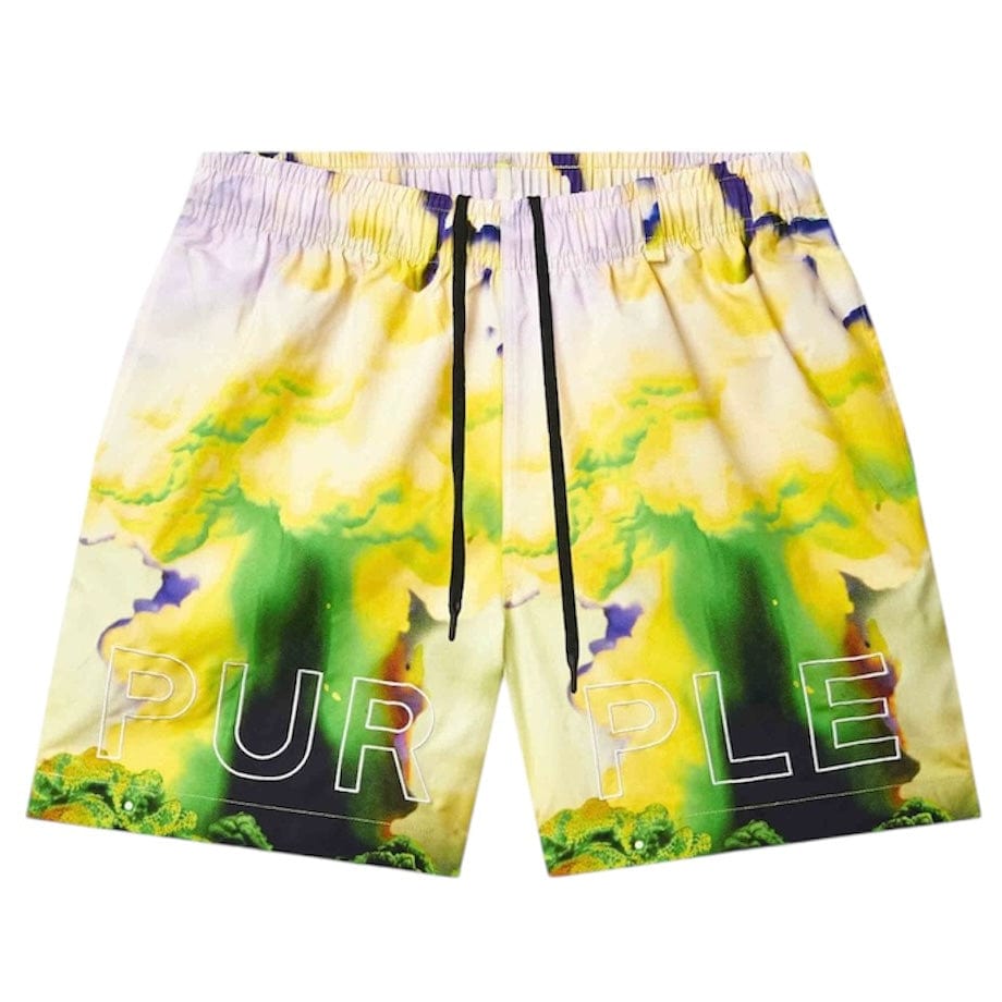 Purple Brand Force Majeure Swim Shorts (Yellow & Green)  P504-PMFM325